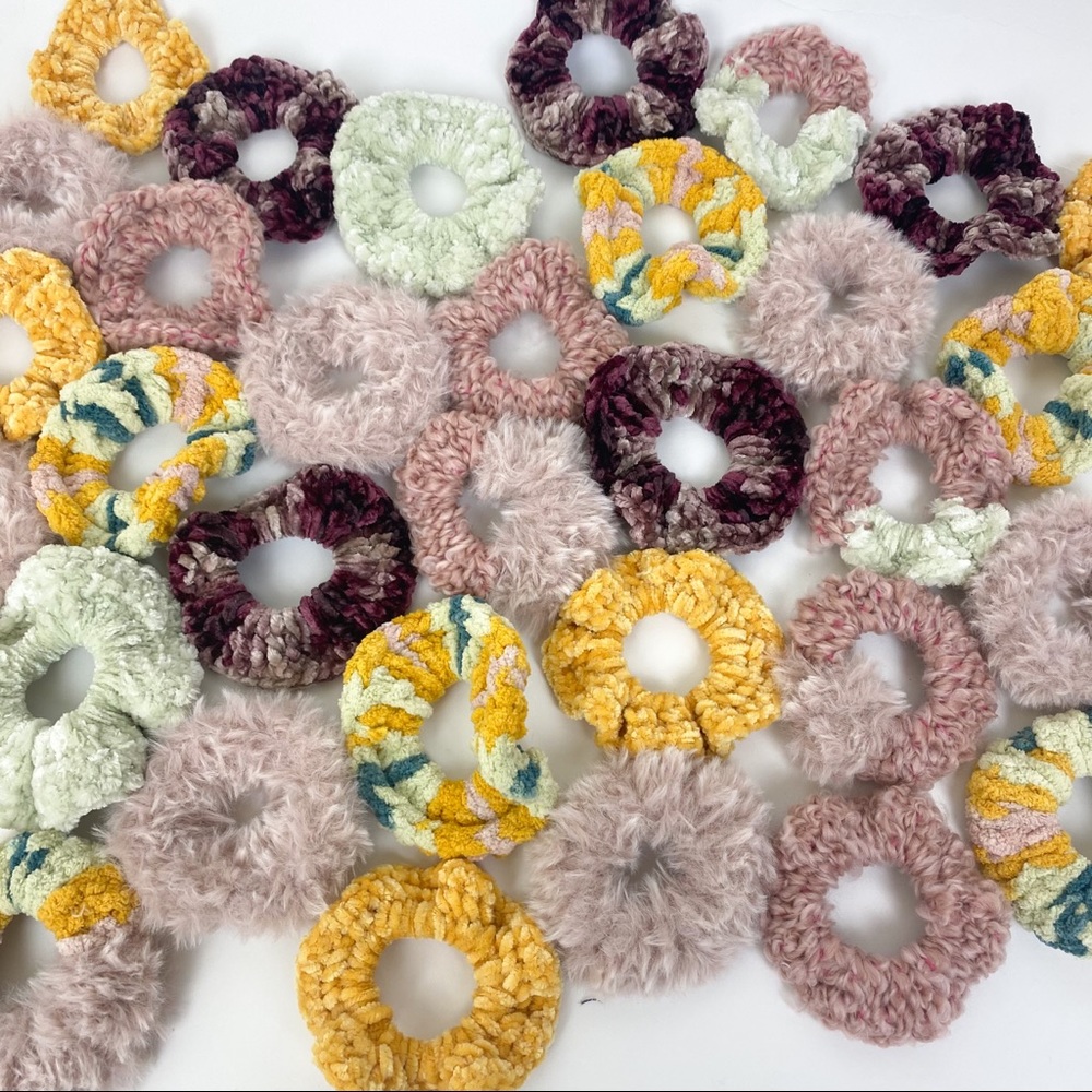 Scrunchies 3 pack Textured Handmade